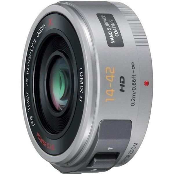 【中古】パナソニック Panasonic 14-42mm F3.5-5.6 電動ズーム搭載標準レンズ シルバーG X VARIO PZ ASPH. POWER O.I.S. H-PS14042-S