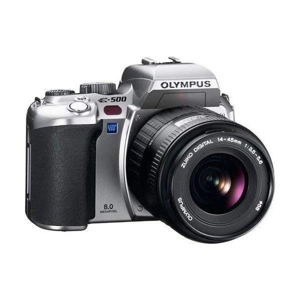 【中古】オリンパス OLYMPUS E-500 シルバー レンズセットの通販は