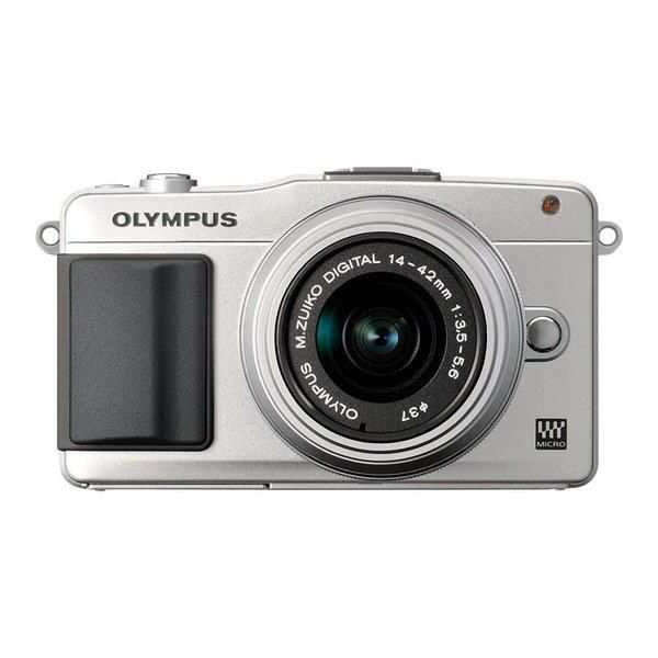 【中古】オリンパス OLYMPUS E-PM2 レンズキット シルバー SDカード付き