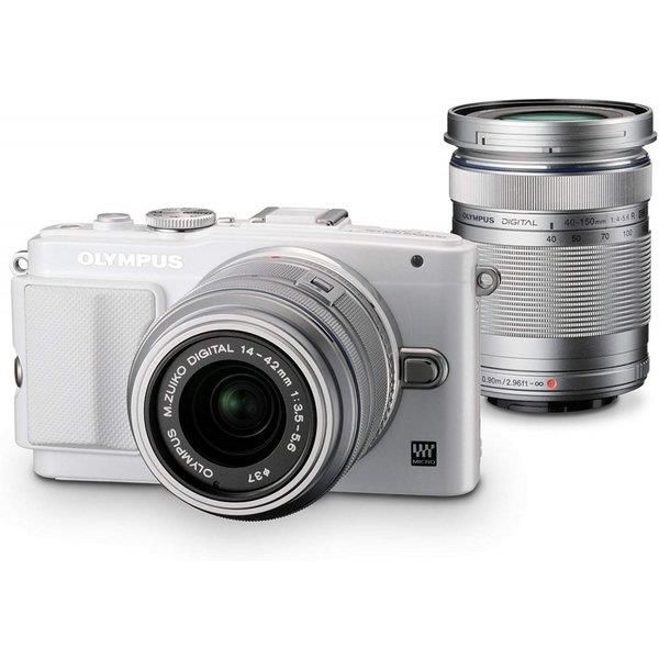 【中古】オリンパス OLYMPUS E-PL6 ダブルズームキット ホワイト E-PL6 DZKIT WHT SDカード付き