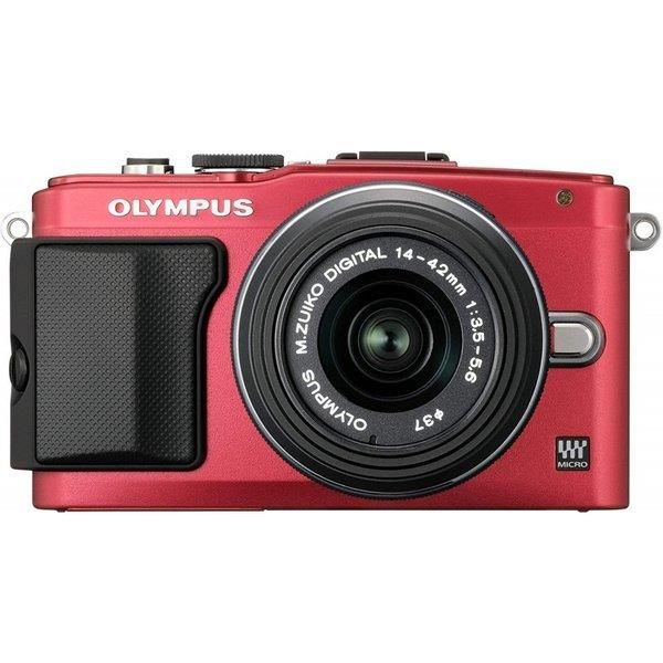 中古】オリンパス OLYMPUS E-PL6 レンズキット レッド E-PL6 LKIT RED 