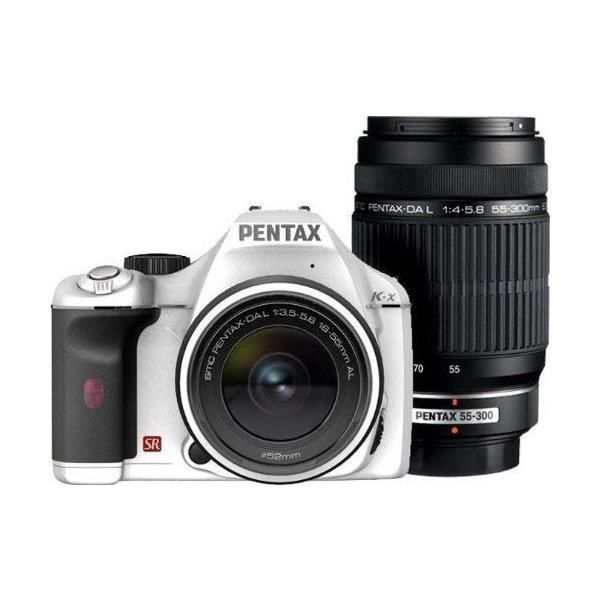 【中古】ペンタックス PENTAX K-x ダブルズームキットホワイト SDカード付き