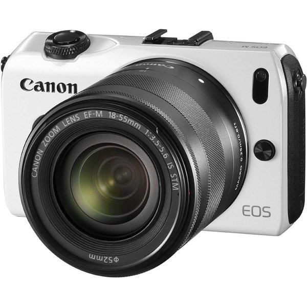 【中古】キヤノン Canon EOS M レンズキット ホワイト EOSMWH-18-55ISSTMLK SDカード付きの通販は