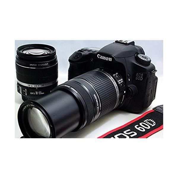 【中古】キヤノン Canon EOS 60D ダブルズームキット EF-S18-55ｍｍ/EF-S55-250ｍｍ付属 SDカード付きの通販は