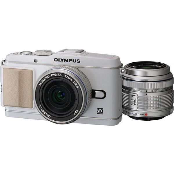 【中古】オリンパス OLYMPUS E-P3 ツインレンズキット ホワイト E-P3 TKIT WHT SDカード付き