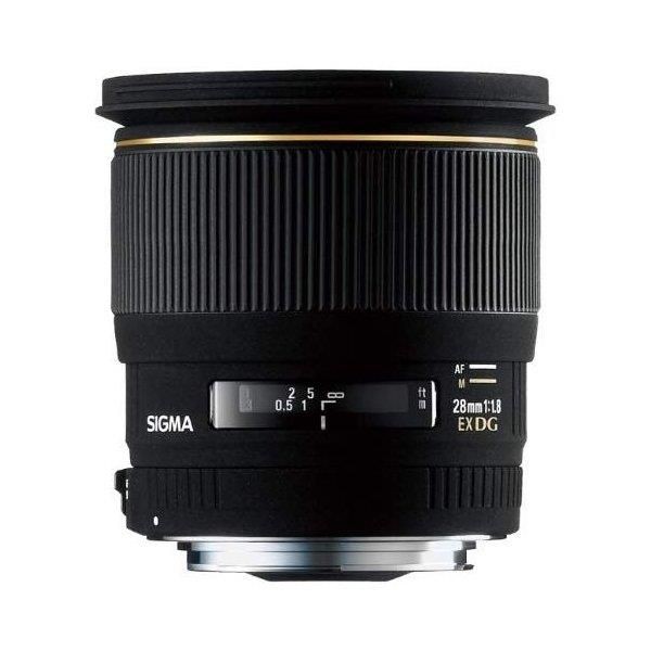 【中古】シグマ SIGMA 単焦点広角レンズ 28mm F1.8 EX DG ASPHERICAL MACRO キヤノン用 フルサイズ対応