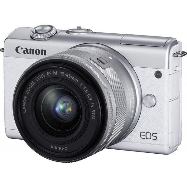 中古】キヤノン Canon EOS M200 標準ズームキット ホワイト EOSM200WH 