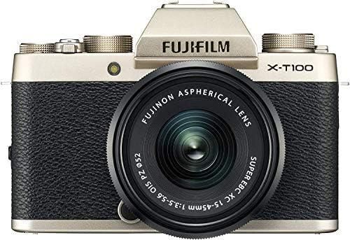 中古】FUJIFILM ミラーレス一眼 X-T100レンズキット シャンパン 