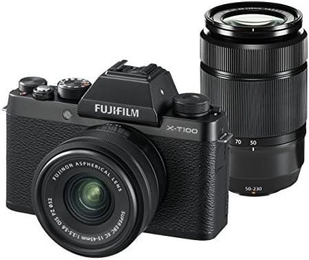 【中古】FUJIFILM ミラーレス一眼カメラ X-T100ダブルズームレンズキット ブラック X-T100WZLK-Bの通販は
