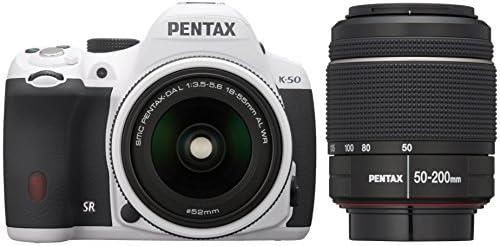 【中古】RICOH デジタル一眼レフ PENTAX K-50 DAL18-55mmWR・DAL50-200mmWRダブルズームキット ホワイト K-50 WZOOM KIT WHITE 10952