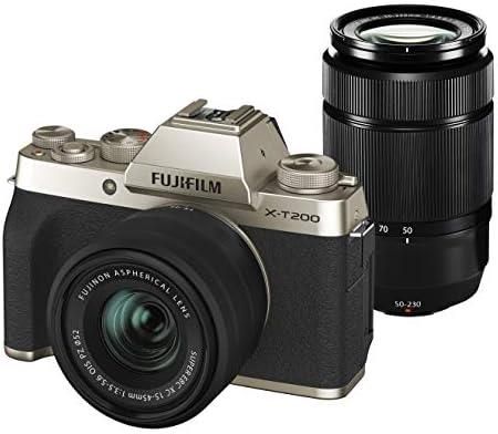 【中古】FUJIFILM ミラーレス一眼カメラ X-T200ダブルズームレンズキット シャンパンゴールド X-T200WZLK-Gの通販は 137,400円