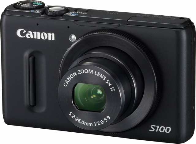 【中古】Canon デジタルカメラ PowerShot S100 ブラック PSS100(BK) 1210万画素 広角24mm 光学5倍ズーム 3.0型TFT液晶カラーモニター