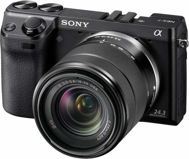 【中古】ソニー SONY ミラーレス一眼 α NEX-7 ズームレンズキット E18-55mm F3.5-5.6 OSS付属 専用ブラックモデル NEX-7K