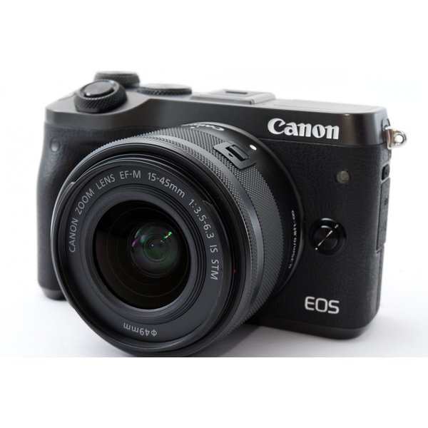 キヤノン Canon EOS M6 レンズキット ブラック 美品 SDカード付き付 ...