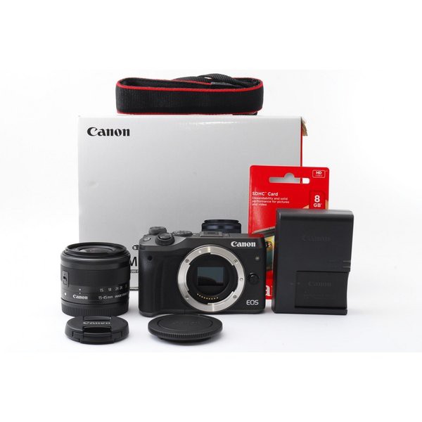 キヤノン Canon EOS M6 レンズキット ブラック 美品 SDカード付き付　中古