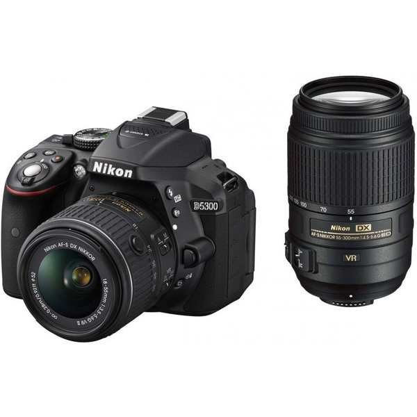 4年保証 ニコン Nikon D5300 ダブルズームキット ブラック SDカード