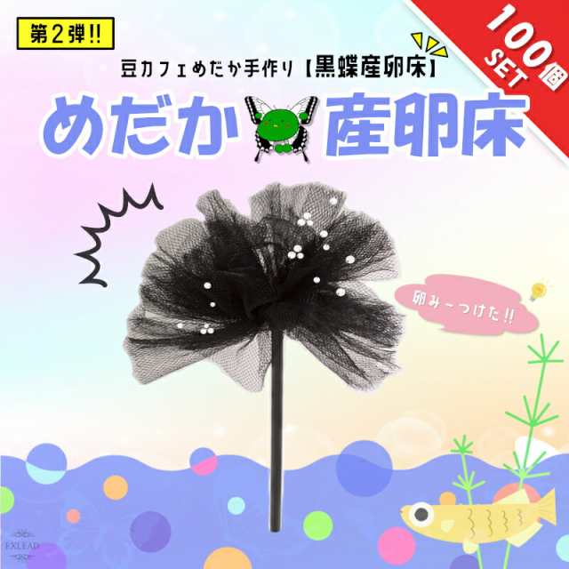 豆カフェめだか 黒蝶産卵床 激採れ めだかの産卵床 完成品 100個セット