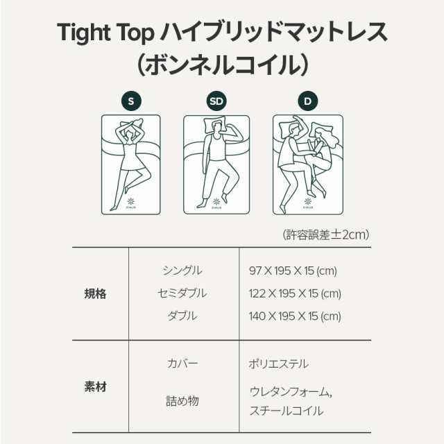 未使用訳ありボンネルコイルマットレスセミダブル 黒 白