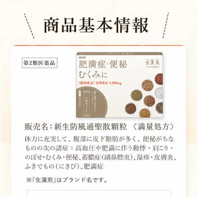 第2類医薬品】生漢煎 防風通聖散 満量処方 (90包入 30日分）セルフメディケーション税制対象の通販はau PAY マーケット - E!Choice  au PAY マーケット店 | au PAY マーケット－通販サイト