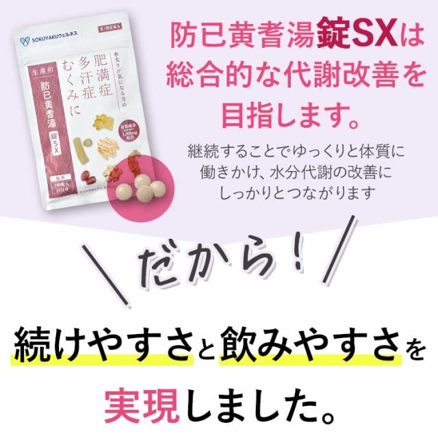 【第2類医薬品】3個セット 生漢煎 防已黄耆湯錠SX (180錠入り 15日分） 漢方 肥満症 むくみ 水太り 防已黄耆湯 防己黄耆湯_6