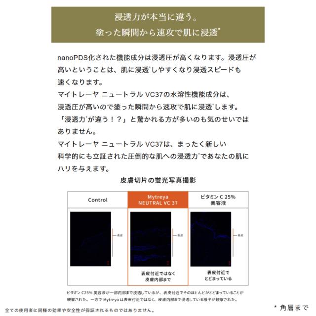 Mytreya NEUTRAL VC37 12ml ビタミンC nanoPDS 美容液 スキンケア エイジングケア ビタミンC誘導体 ピュアビタミンＣ NMN エクソソーム 敏感肌 日本製 マイトレーヤ【送料無料】_10