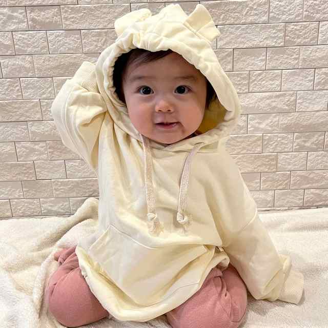 くまさんロンパース 長袖 クマ ロンパース ベビー 新生児 子供 服