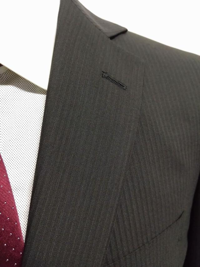 洗える メンズ ビジネス スーツ 春夏スーツ 黒地にシャドーストライプ