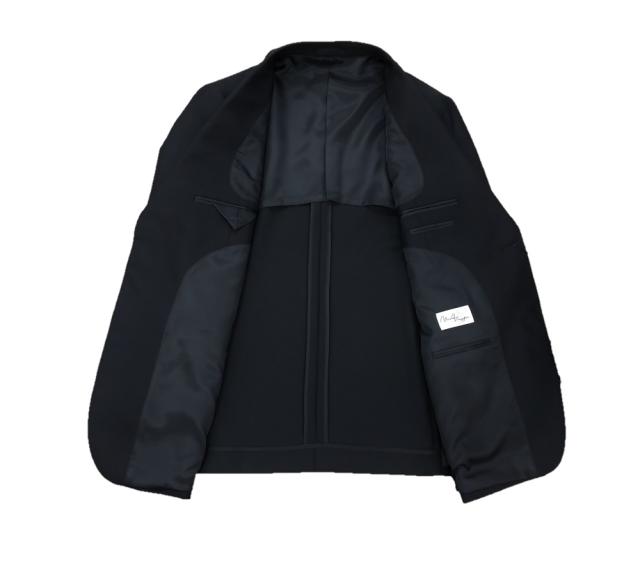 スーツ E体 メンズ フォーマル 略礼服 大きいサイズＥ体 アジャスター付き ブラック ２ボタン２タック ウール混 送料無料 （離島は除く）_3
