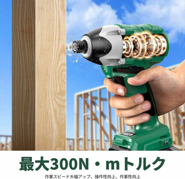 KIMO 20V 2.0Ah インパクトドライバー 【本体＋充電器＋2Ahバッテリー ...