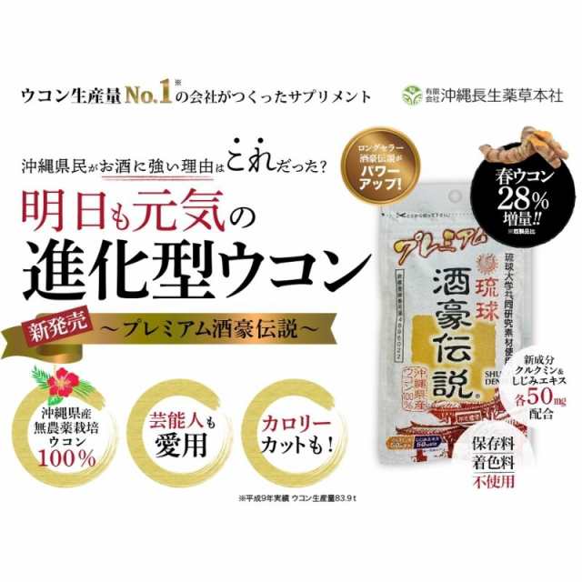 酒豪伝説 プレミアム ウコン28％増量 6包 10袋 ウコン サプリメント