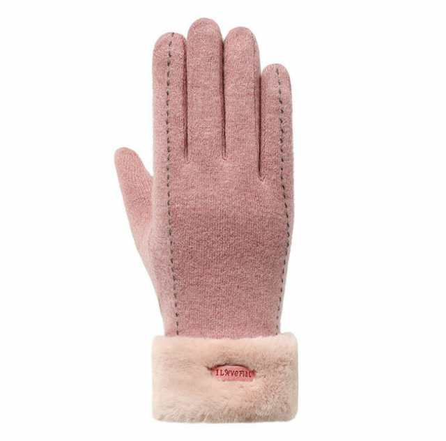 【色: ピンク】[MKY factory] もこもこ手袋 レディース 秋冬用 ス