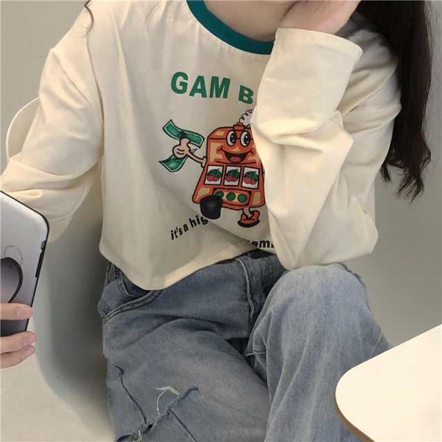 Tシャツ レディース 長袖 へそ出し ショート丈 トップス ショートタンクトップ 秋 ゆるい 韓国ファッション 原宿系ヒップホップ ダンス  の通販はau PAY マーケット - インテリア.net