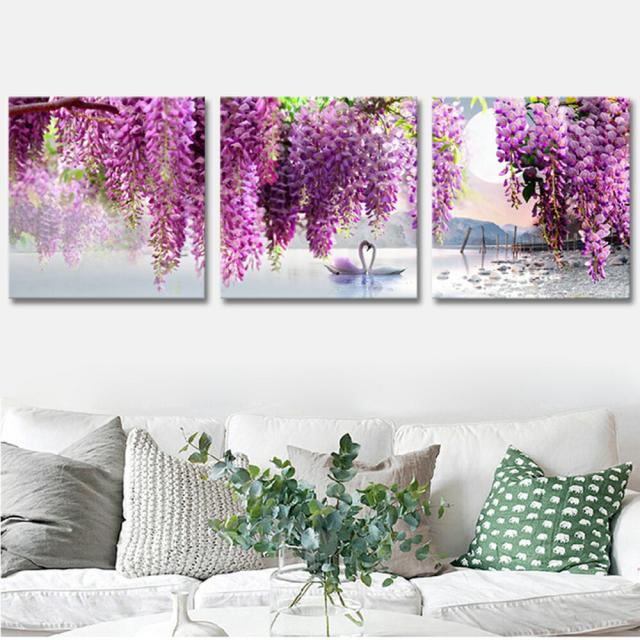 ファブリック 3枚セット 絵画 インテリア 絵 アートフレーム 植物 花 はな 人気 40×40cm 壁掛け 壁絵 おしゃれ インテリアアート 玄関 リビング フレーム アートパネル リビング プレゼント モダン おしゃれ 飾る 送料無料