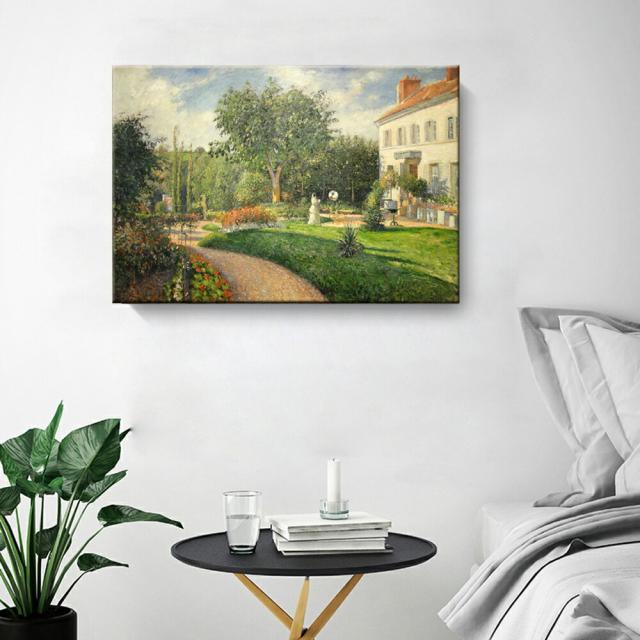 カミーユ・ピサロ 『マチュランの庭、ポントワーズ』 絵画 風景画 ファブリックパネル インテリア 絵 アートフレーム プリキャンバス複製画 人気40×60cm 壁掛け おしゃれ 玄関 リビング アートパネル 店舗 プレゼント 送料無料