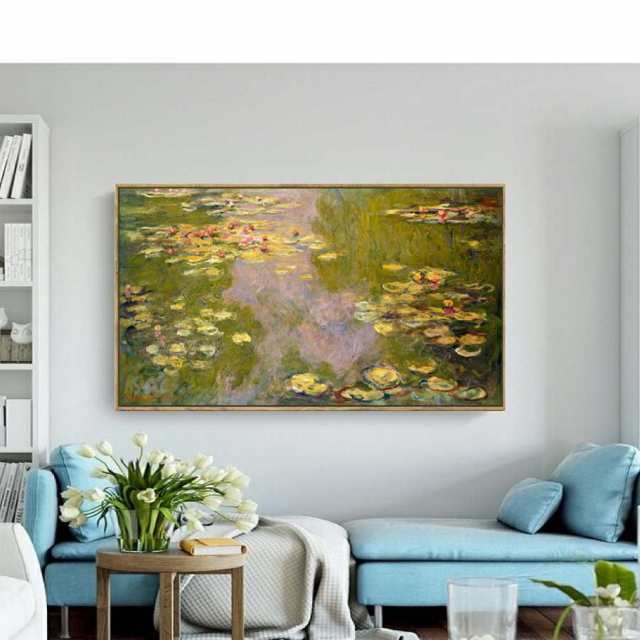 クロード・モネ 睡蓮 Water Lilies 枠付き 油絵 風景画 壁掛け 名画