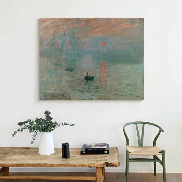 クロード・モネ 印象・日の出 油絵 風景画 壁掛け 名画 ファブリック パネル オシャレ インテリア アートパネル リビング プレゼント 送料無料_3