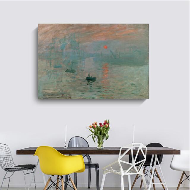 クロード・モネ 印象・日の出 油絵 風景画 壁掛け 名画 ファブリック パネル オシャレ インテリア アートパネル リビング プレゼント 送料無料_4
