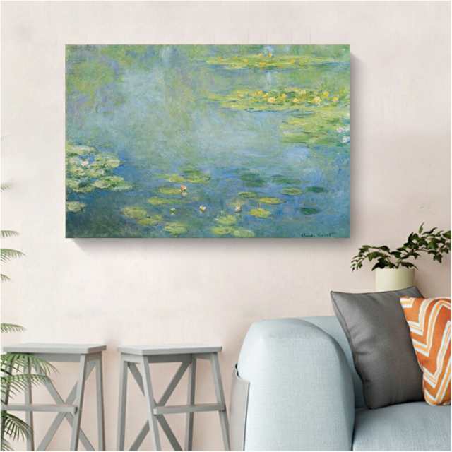 クロード・モネ 睡蓮 スイレン 油絵 風景画 壁掛け 名画 ファブリック パネル オシャレ インテリア アートパネル リビング プレゼント 送料無料