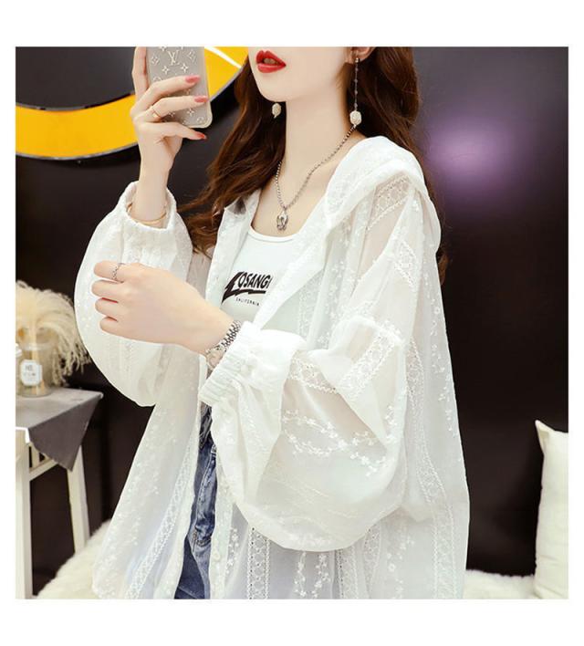 可愛い春夏シンプルトップス✨長袖カーディガンシャツお出かけデートコーデ カーディガン レディース 春 春夏 サマー ニット 長袖 フレア