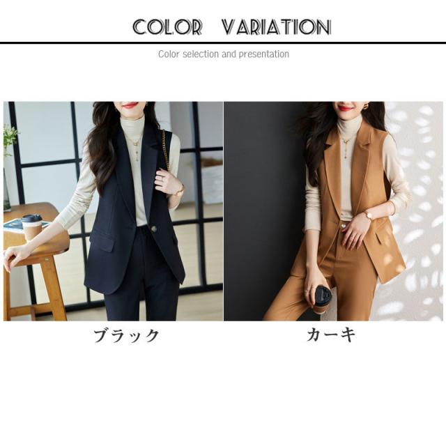 ベスト ジレ レディース 秋 春 ロング 前開き ノースリーブ