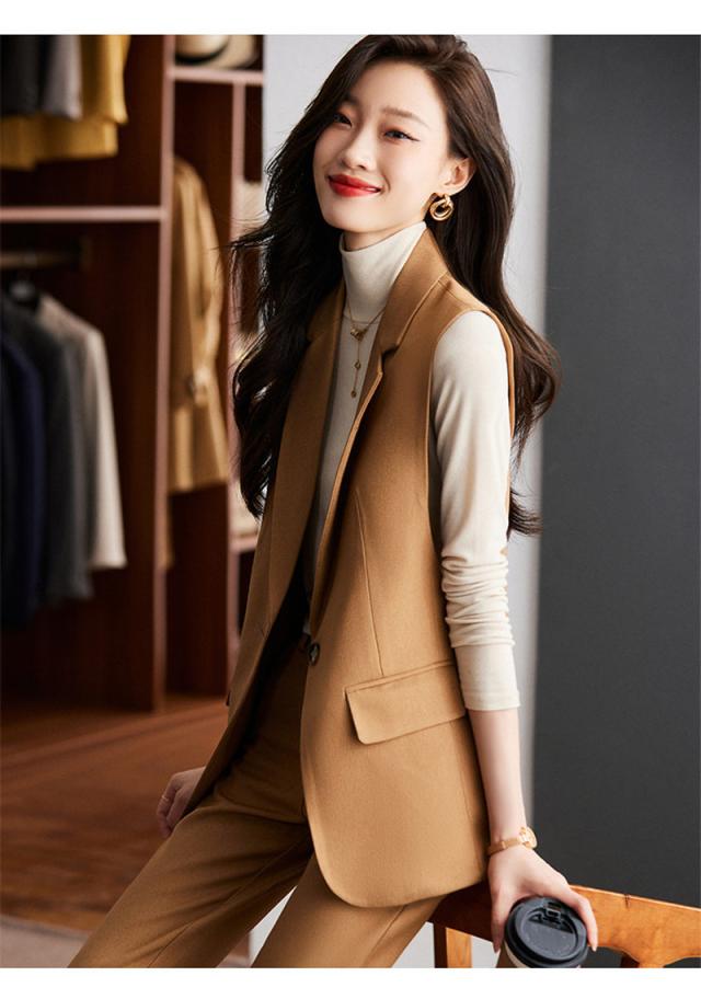 ベスト ジレ レディース 秋 春 ロング 前開き ノースリーブ