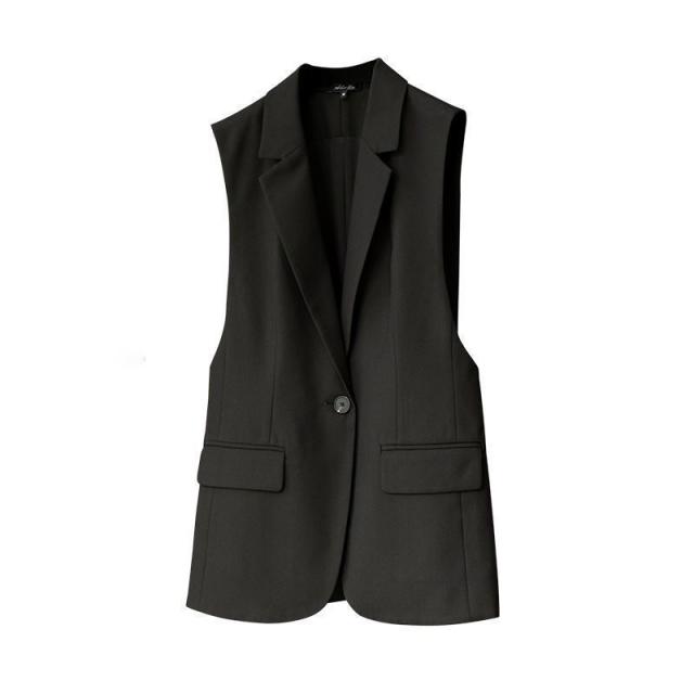 洋服の青山】レディース ジレ 無地 ノースリーブ ベスト 春 夏