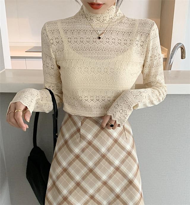 シアー トップス カットソー レース インナー シースルー