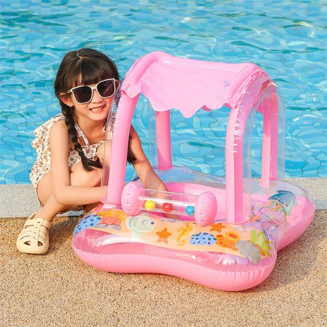 サンシェード付き浮き輪 フロート 夏 屋根付 海水浴 川 プール