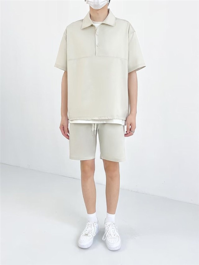 注目ショップ 上下セット 半袖 パジャマ ショートパンツ メンズ ポロシャツ 服&ファッション小物