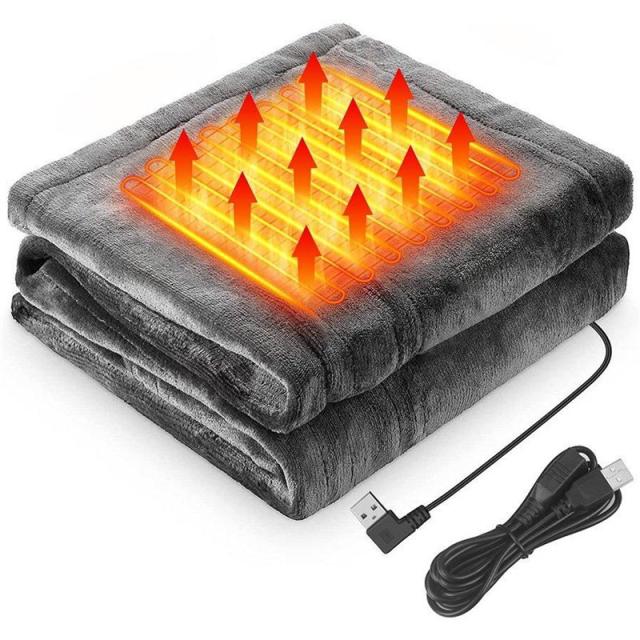 1点限り❣️電気毛布/USB/電気ブランケット/3段階温度調節/ブラウン 電気ブランケット 電気毛布 usb ひざ掛け 3段温度調整 9エリア