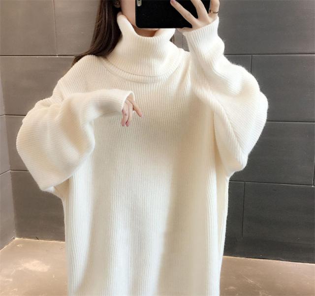 暖か ニット トップス セーター レディース ロング丈 ハイネック タートルネック 裏起毛 裏ボア 大きめ 保温 防寒対策 プルオーバー 厚手 長袖 暖か ニット トップス セーター レディース ロング丈 ハイネック