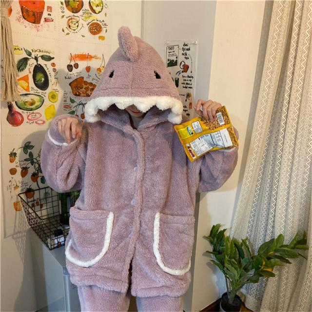 パジャマ ルームウェア 冬 レディース サメ 動物 キャラクター