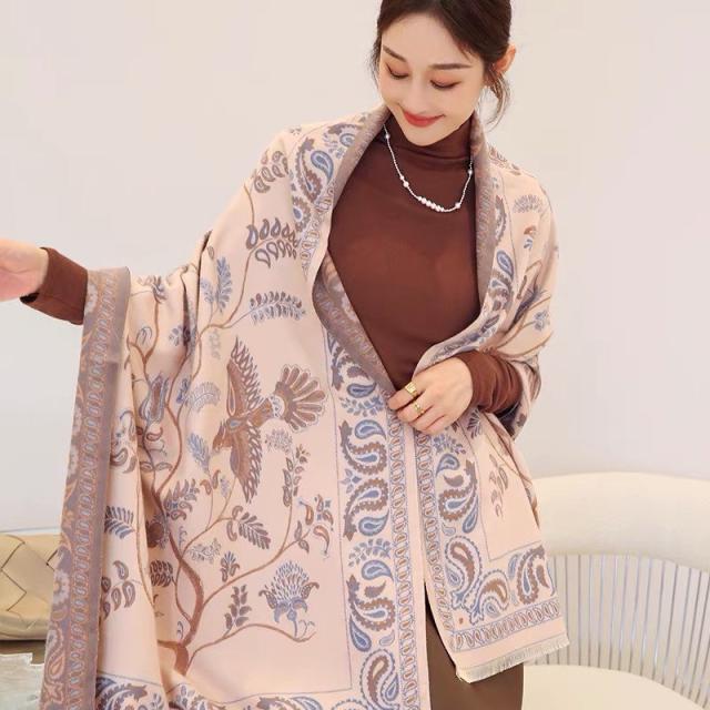 ストール 大判 マフラー レディース 秋 冬 花柄 ショール