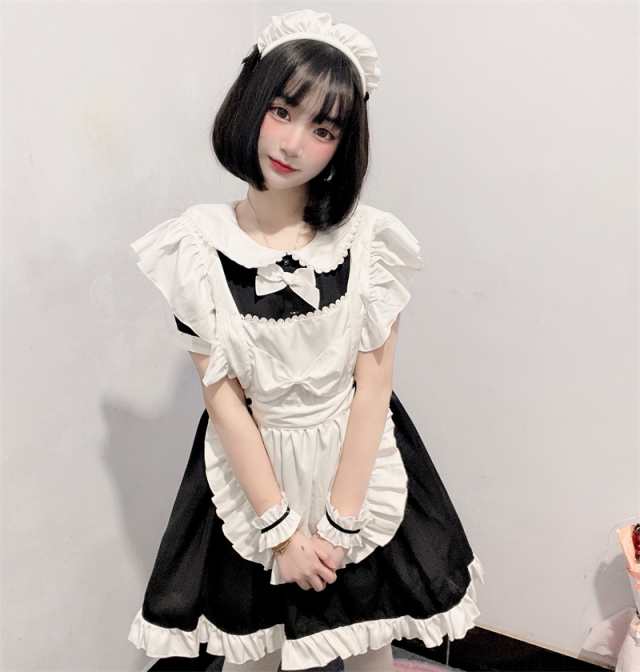 メイド服 コスプレ エプロン 豪華セット ゴスロリ クラシック ミニ かわいい 萌え メイド 喫茶店 ワンピース 白黒 セクシー 半袖 秋葉原の通販はau Pay マーケット Alice Doll